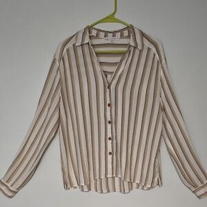 Striped Button-Up Blouse